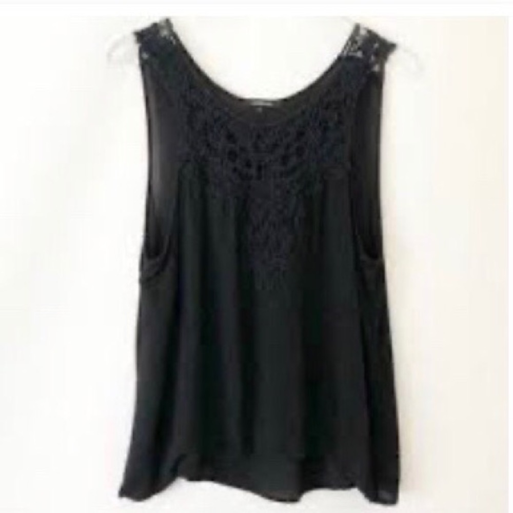 Ambiance crochet lace trim tank top